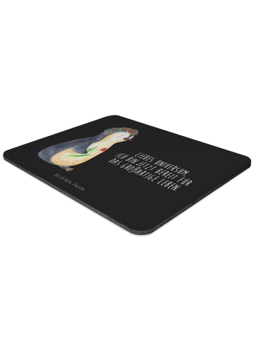 Mr. & Mrs. Panda Mouse Pad Pinguin Blumen mit Spruch in Schwarz