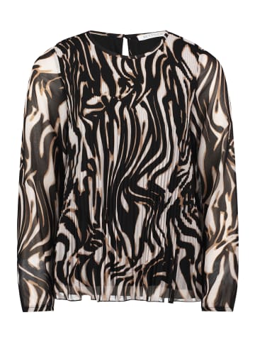 BETTY & CO Schlupfbluse mit Plissee in Nature/Black