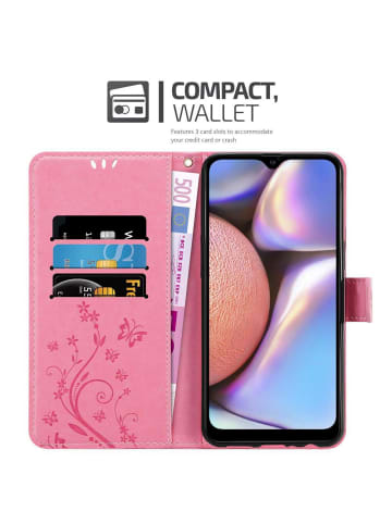 cadorabo Hülle für Samsung Galaxy A10s / M01s Blumen Design in FLORAL ROSA