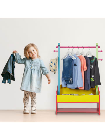 relaxdays Kinder-Kleiderständer in Bunt - (B)71 x (H)100,5 x (T)30 cm