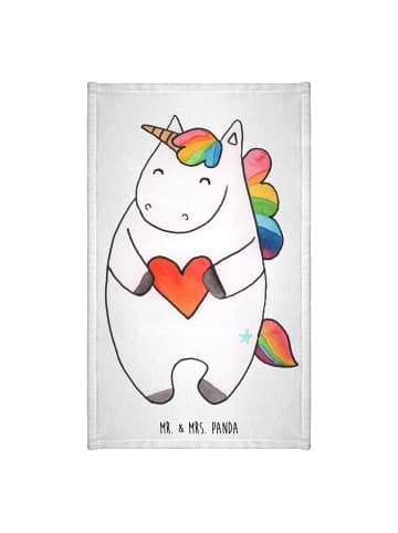 Mr. & Mrs. Panda Gästehandtuch Einhorn Herz ohne Spruch in Weiß
