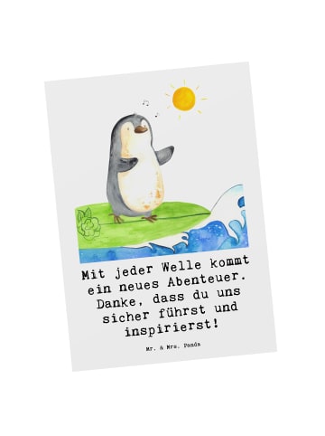 Mr. & Mrs. Panda Grußkarte Surfen Trainerin Abenteuer mit Spruch in Weiß