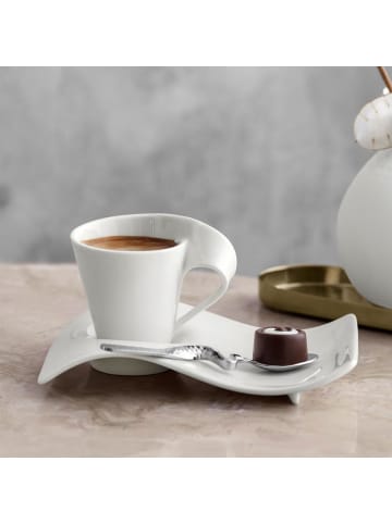 Villeroy & Boch 6er Set Espresso Unterteller NewWave Caffè in Weiß 17 x 13 cm in weiß