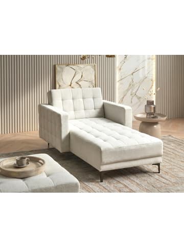 Beliani Chaiselongue ABERDEEN in Weiß/Schwarz - (W) 107 x (H) 83 x (L) 189 cm