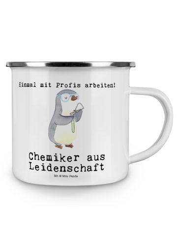 Mr. & Mrs. Panda becher emaille Chemiker Leidenschaft mit Spruch in Weiß