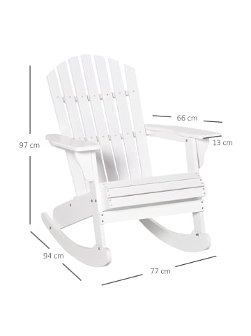 Outsunny Adirondack-Stuhl 77L x 94B x 97H cm Weiß
