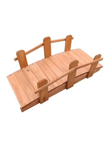 relaxdays Gartenbrücke in Orange - (B)32 x (H)25 x (T)70 cm