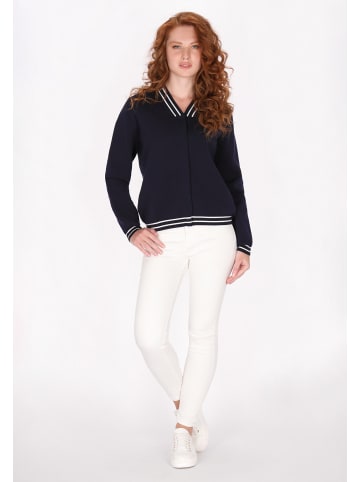 DreiMaster Damen Cardigan in Marine Weiss Streifen