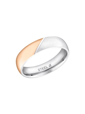 Amor Ring Edelstahl, IP Rose in Bicolor