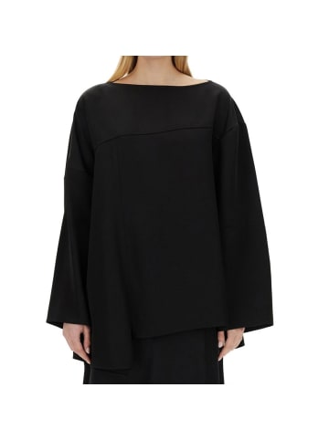 Jil Sander Schwarz Seide Bluse