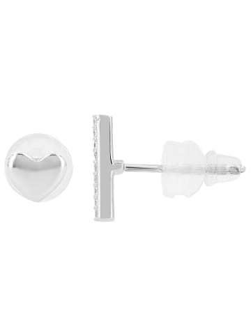 Adeliás Damen Ohrringe – Ohrstecker aus 925 Silber mit Zirkonia in silber