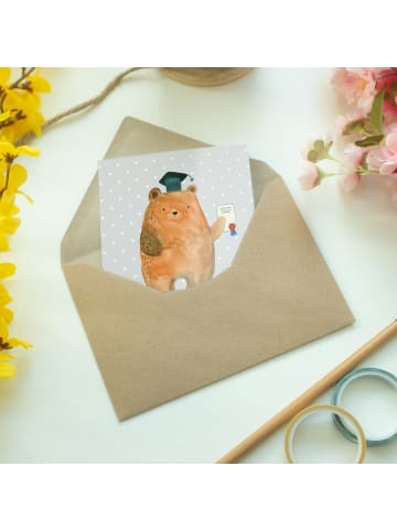 Mr. & Mrs. Panda jubiläumskarte Bär Prüfung mit Spruch in Grau Pastell