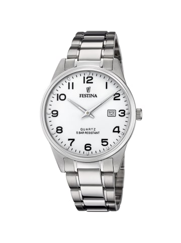 Festina Quarzuhr für Herren Gut Ablesbar Weiß / Silber