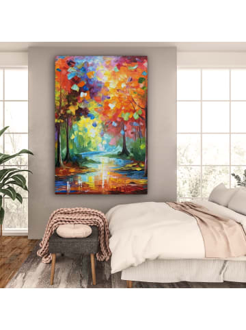 OnlyWow Leinwand Bilder Bunter Wald