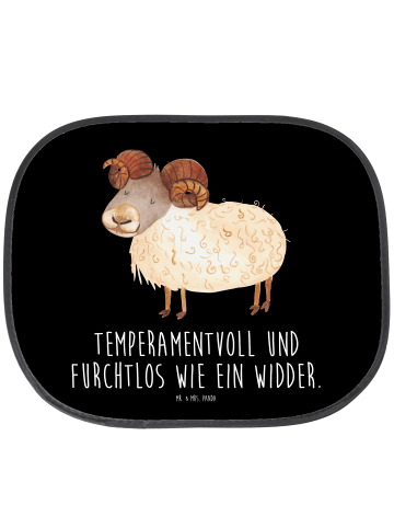 Mr. & Mrs. Panda Auto Sonnenschutz Sternzeichen Widder mit Spruch in Schwarz