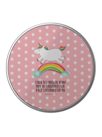 Mr. & Mrs. Panda Aufbewahrungsbox Einhorn Regenbogen mit Spruch in Rot Pastell