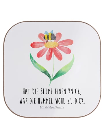 Mr. & Mrs. Panda Untersetzer Hummel Blume mit Spruch in Weiß