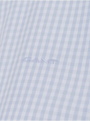 Gant Hemdbluse Reg Poplin Gingham in hellblau weiß
