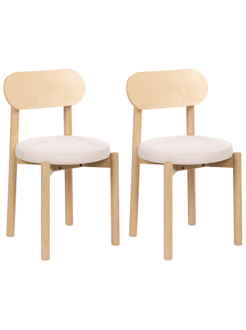 Beliani 2er-Set Esszimmerstuhl PAULINA in Braun/Beige