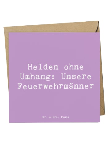 Mr. & Mrs. Panda Glückwunschkarte Spruch Feuerwehrmann Helden mi... in Lavendeltraum