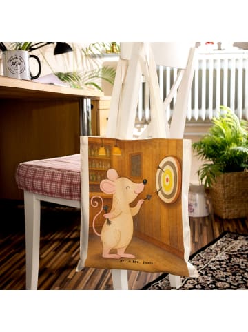 Mr. & Mrs. Panda Tasche Maus Dart spielen Design ohne Spruch in Weiß