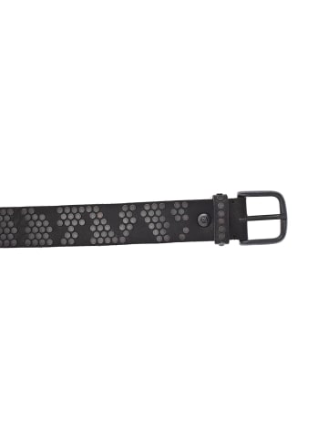 b.belt Nietengürtel Leder in schwarz