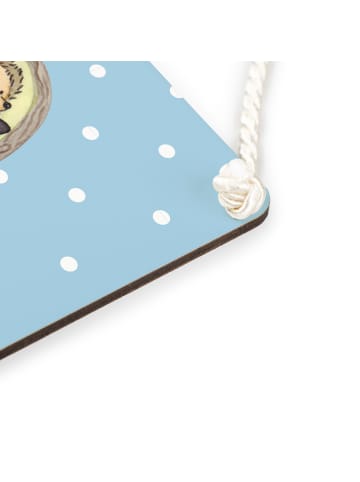 Mr. & Mrs. Panda Türschild Igel Familie ohne Spruch in Blau Pastell