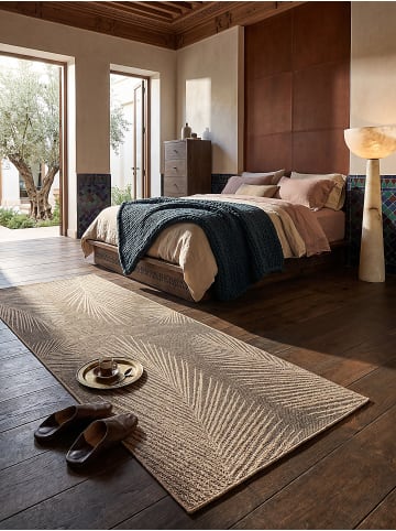 KADIMA DESIGN Teppichläufer Floral flachgewebt pflegeleicht Wohnzimmer Flur in Natur