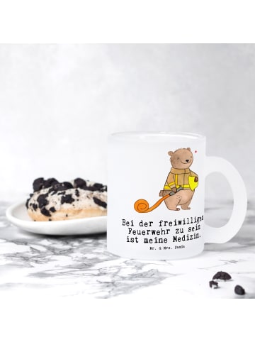 Mr. & Mrs. Panda Teetasse Bär Freiwillige Feuerwehr mit Spruch in Transparent