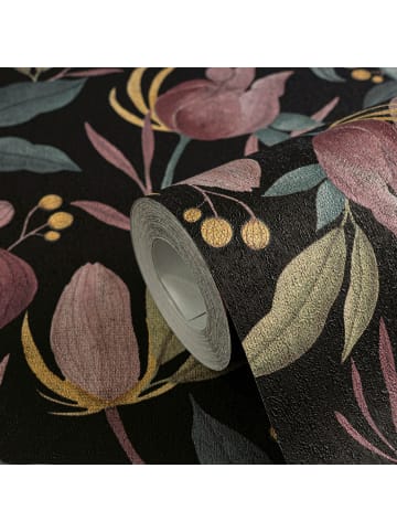 A.S. Création Tapete Botanical Dreams Schwarz-Rosa