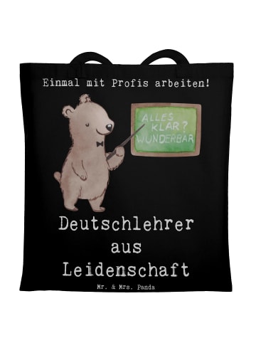 Mr. & Mrs. Panda Tüte Deutschlehrer Leidenschaft mit Spruch in Schwarz
