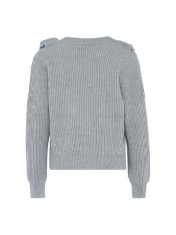 caspio Damen Strick Cardigan in HELLGRAU MELANGE