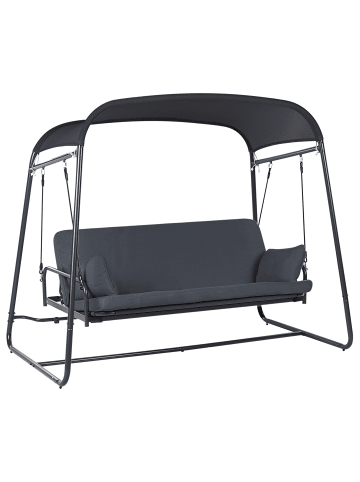 Beliani Gartenschaukel MARSCIANO in Grau - (W) 217 x (H) 182 x (L) 129 cm