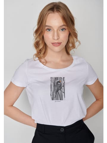 GreenBomb Loves Animal Sparrow Grass in Weiß