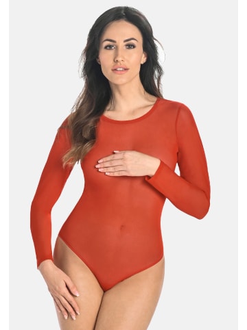 Teyli Langärmeliger Mesh-Bodysuit für Frauen Ero in rot