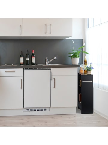 relaxdays Nischenwagen in Schwarz - (B)42 x (H)66,5 x (T)20 cm