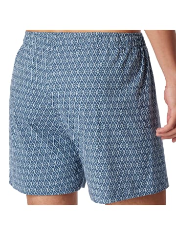 Schiesser Web-Boxershorts 2er Pack in Dunkelblau/Hellblau/Weiß