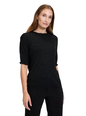 CARTOON Strickpullover mit Rüschen in Schwarz