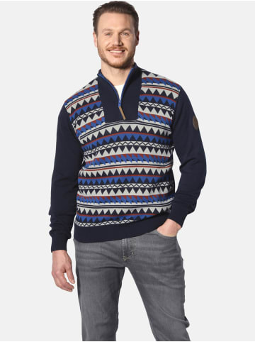 Jan Vanderstorm Pullover ERIKVALD in dunkelblau gemustert