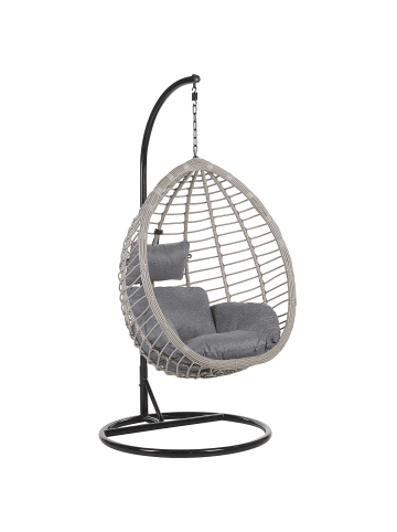 Beliani Hängesessel TOLLO in Grau/Schwarz - (W) 100 x (H) 199 x (L) 97 cm