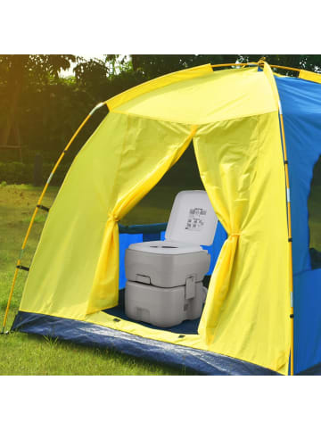 COSTWAY Campingtoilette tragbar in Grau