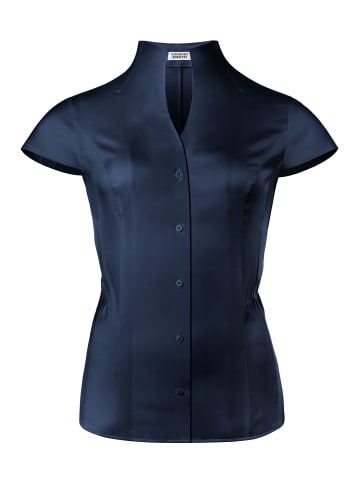 Vincenzo Boretti Bluse tailliert in dunkelblau