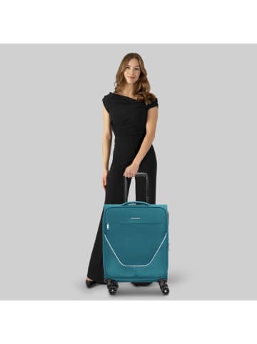 Stratic taska 4-Rollen Kabinentrolley S 55 cm mit Dehnfalte in ocean blue