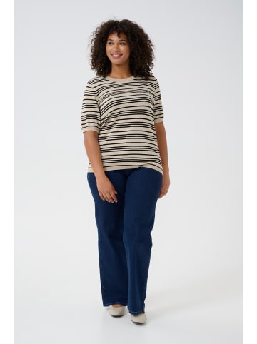 KAFFE curve Strickpullover KClizzy in Black/Feather Grey Stripe