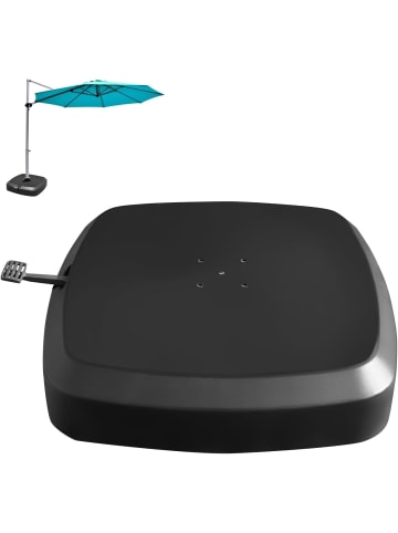 COSTWAY Sonnenschirmständer mit Rollen 150kg, befüllbar in Schwarz