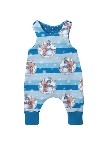 Land-Juwelen Strampler Handmade Schneemann in blau