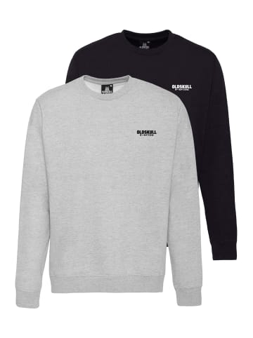 OLDSKULL Multipack Sweatshirt Basic Oldskull Logo in Black / Heather Grey