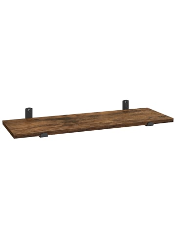 SONGMICS Wandregal Barnet-old in Braun-Schwarz - (B)60 x (H)7 x (T)20 cm