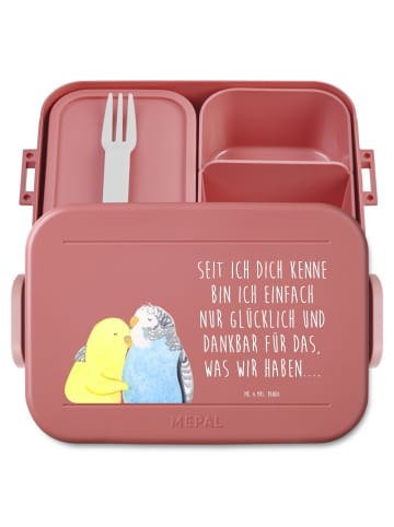 Mr. & Mrs. Panda MEPAL Bentobox Wellensittich Liebe Motiv mit Sp... in Rot Pastell
