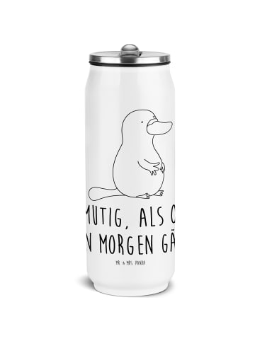 Mr. & Mrs. Panda Getränkedosen Trinkflasche Schnabeltier Mut mit... in Weiß